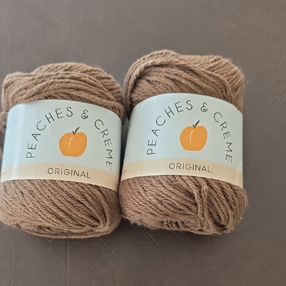 Peaches & Creme Brown Yarn for Crafting 2 Skeins